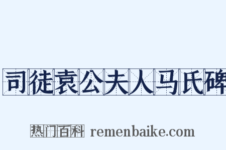 司徒袁公夫人马氏碑是什么意思的图片